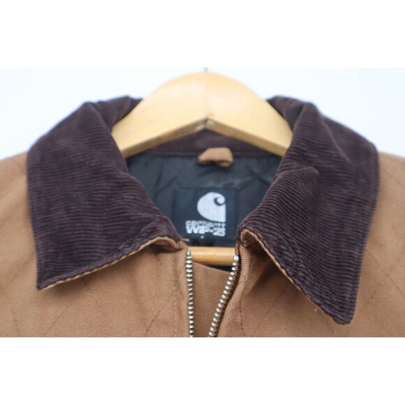 Vintage Carhartt WIP-25 Brown Quilted Jacket S Heavy-Duty Cotton Blend - Picture 8 of 11